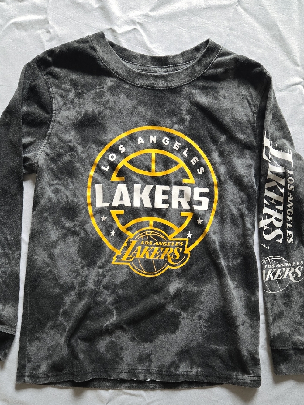 NBA Los Angeles Lakers Black & Yellow Tie-Dye Long Sleeve Tee